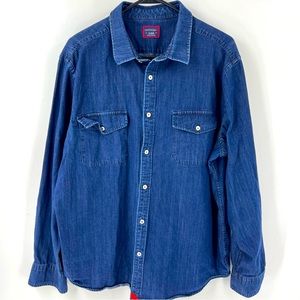 UNTUCKit XL Blue Denim Button Down Top